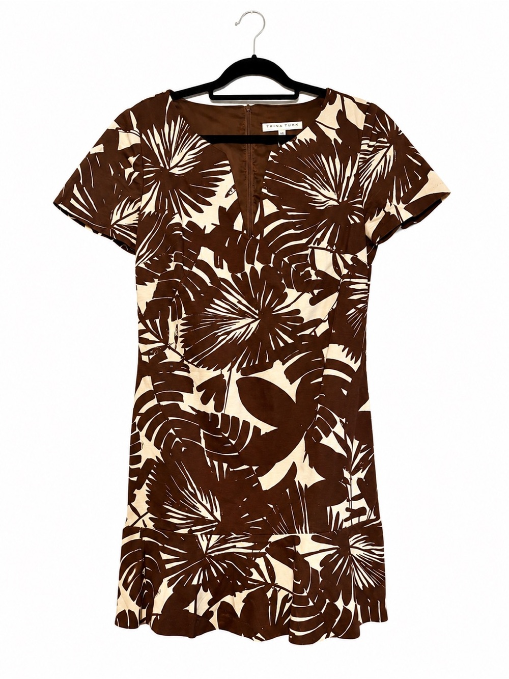 Trina Turk Brown Cream Tropical Floral